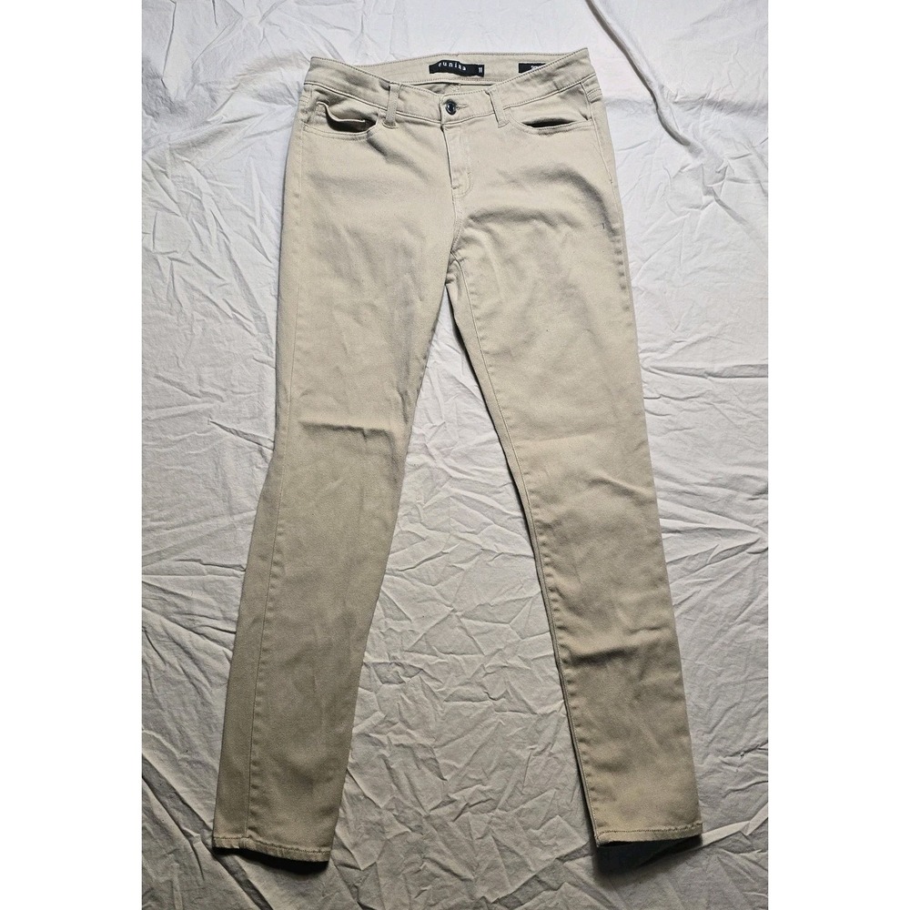 Eunina Bella Jeans Womens Sz 11 Skinny‎ Button Fly Beige